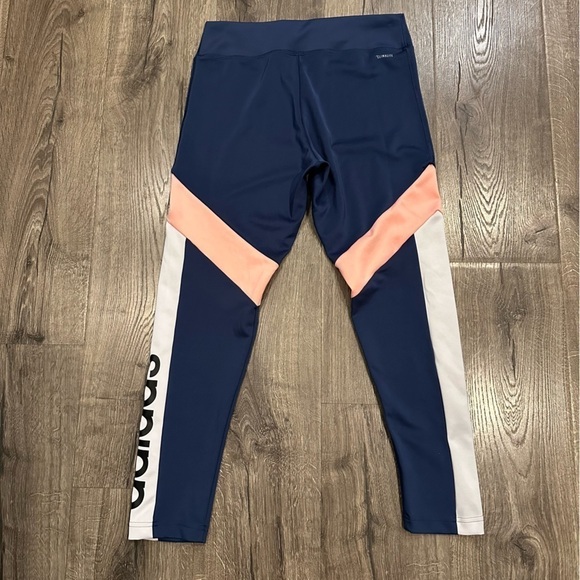 Adidas Women’s Climalite Pants Running Activewear Yoga Blue Pink Colorblock Sz M - Picture 5 of 9